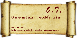 Ohrenstein Teodózia névjegykártya